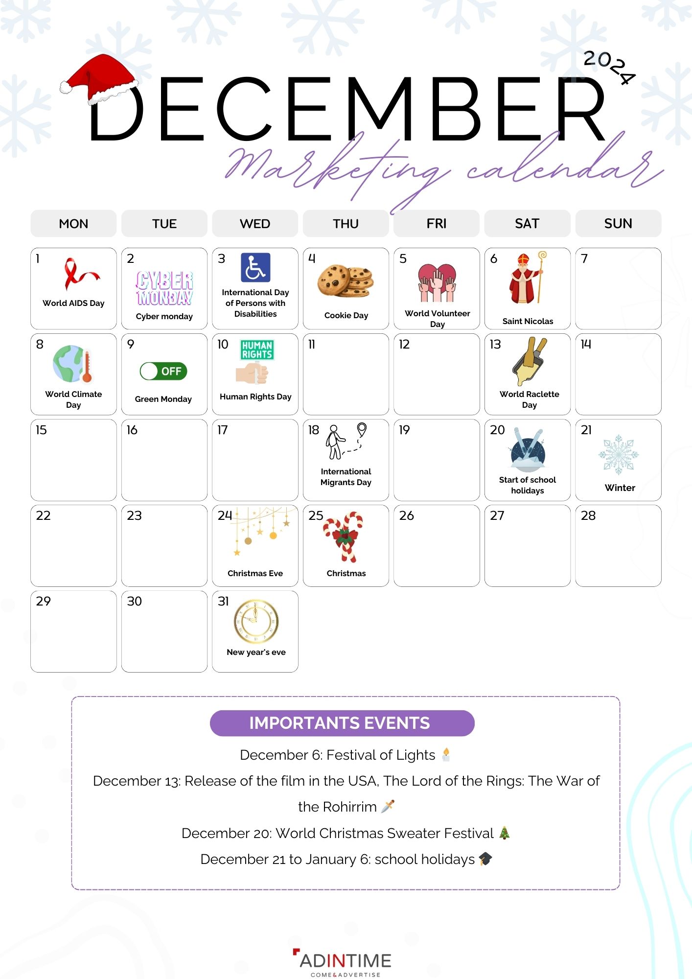 December calendar marketing 2024